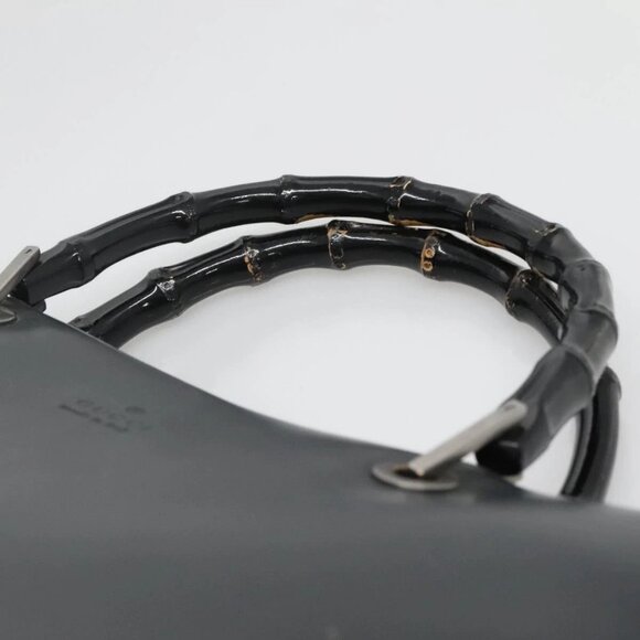GUCCI Bamboo Hand Bag Leather Black 002 1010 3754 Auth 133382 - Picture 9 of 16